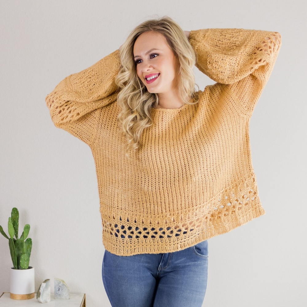 'Skyla' Bubble Sleeve Sweater - Picture 3 of 4